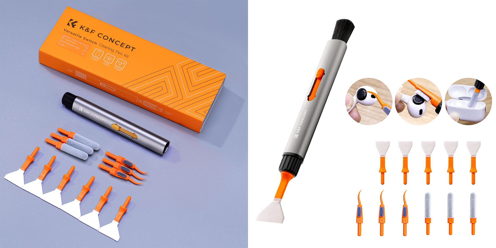 Zestaw czyszczący K&F Concept Versatile Swith Cleaning Pen Kit do matryc pełnoklatkowych - Wymienne końcówki czyszczące